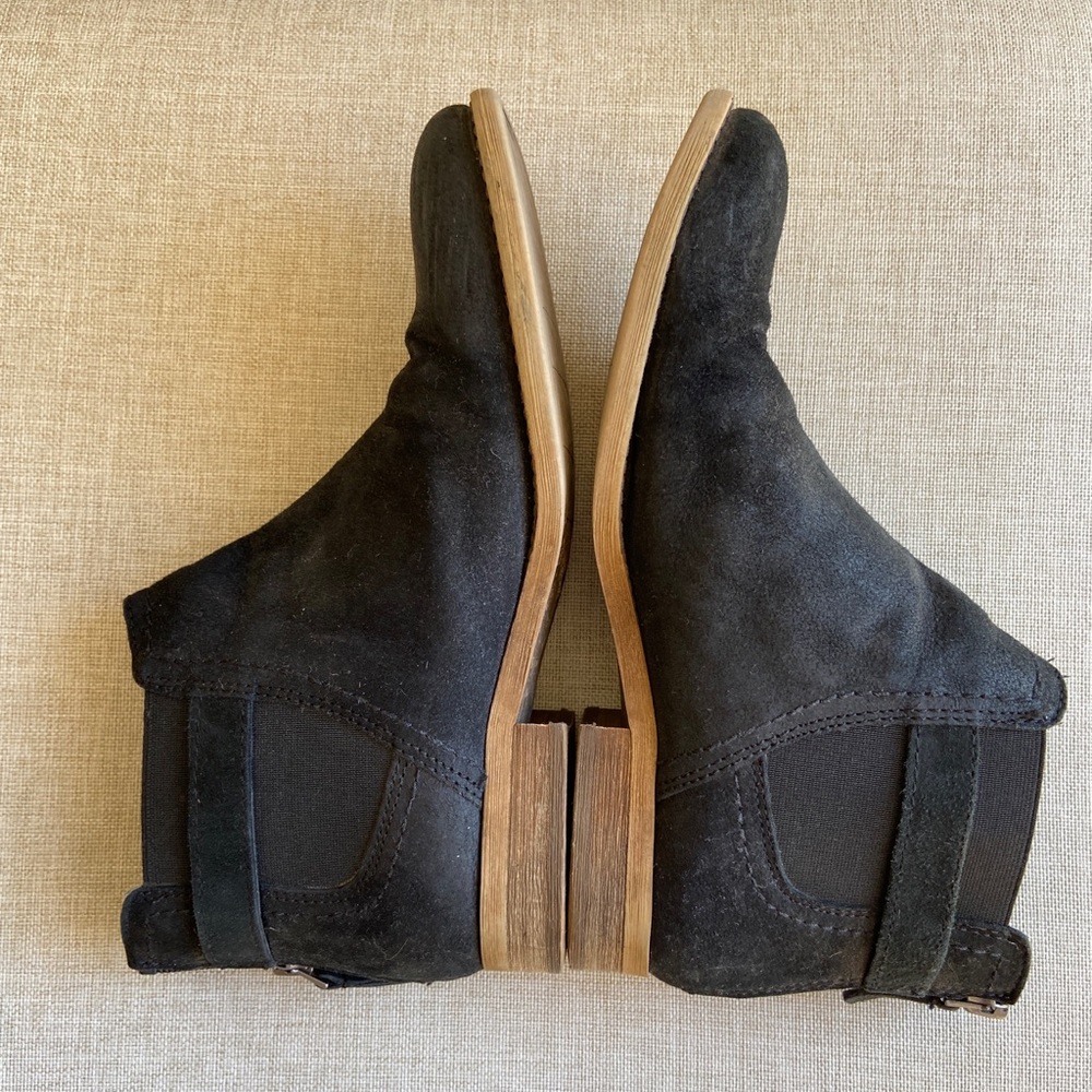 Franco Sarto “Ketty” Black Nubuck Leather Ankle Boots Booties - Picture 8 of 8